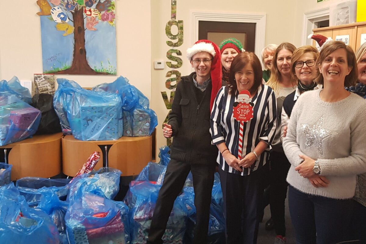 Staff with Xmas donations CB