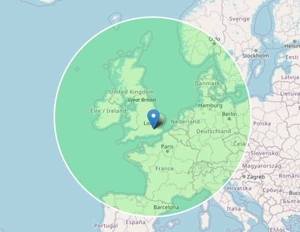 747 miles walked during SW London Bridge Walk and the radius from Jigsaw4u